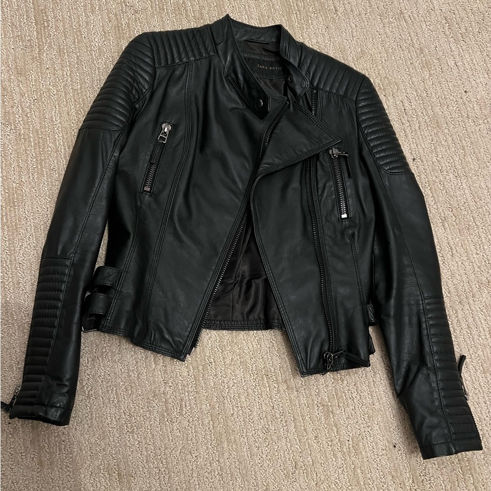 Zara Basic Moto Leather Jacket - image 1